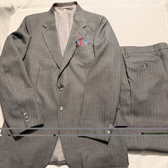 Levi's Other - Vintage Levis Action Slacks Mens Gray Pinstripe 2 Piece Suit Blazer Pants